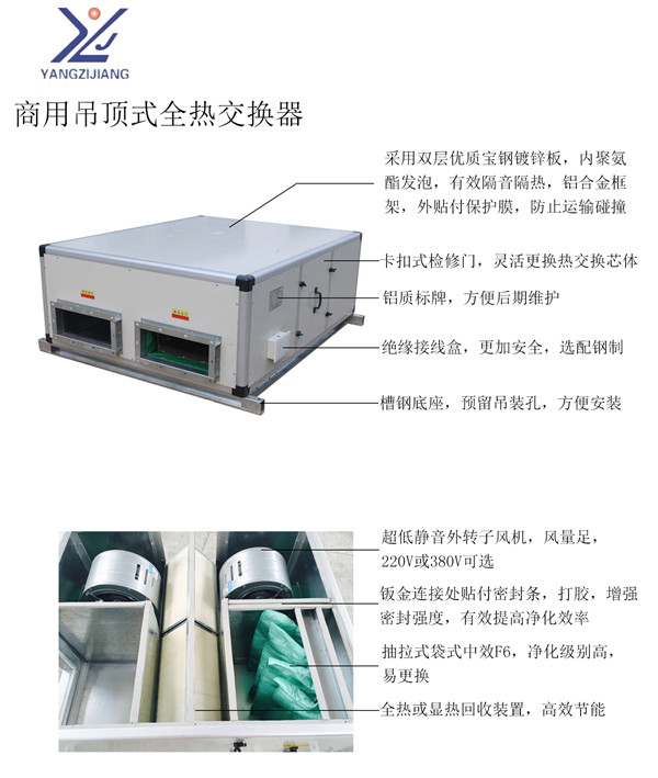 揚子江空調商用吊頂式新風細節圖 